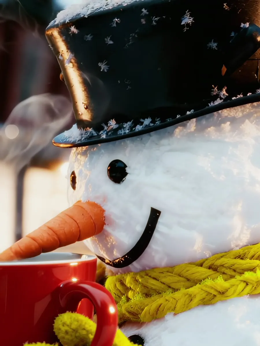 A cozy Christmas with a snowman.