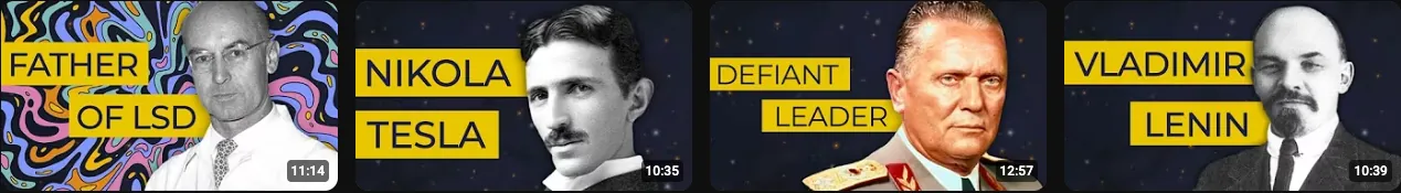 10 Minute Biographies episodes