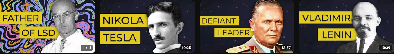 10 Minute Biographies episodes
