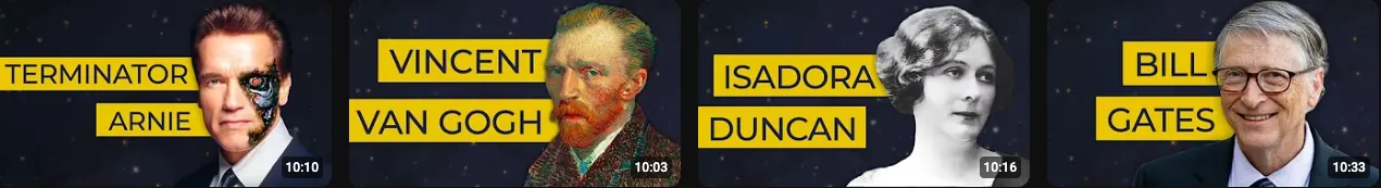 10 Minute Biographies episodes